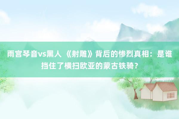 雨宫琴音vs黑人 《射雕》背后的惨烈真相：是谁挡住了横扫欧亚的蒙古铁骑？