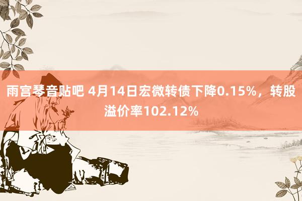 雨宫琴音贴吧 4月14日宏微转债下降0.15%,转股溢价率102.12%
