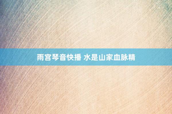 雨宫琴音快播 水是山家血脉精