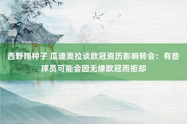 西野翔种子 瓜迪奥拉谈欧冠资历影响转会：有些球员可能会因无缘欧冠而拒却