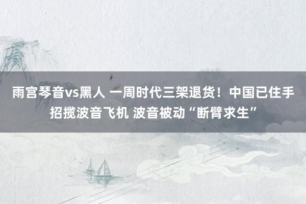 雨宫琴音vs黑人 一周时代三架退货！中国已住手招揽波音飞机 波音被动“断臂求生”