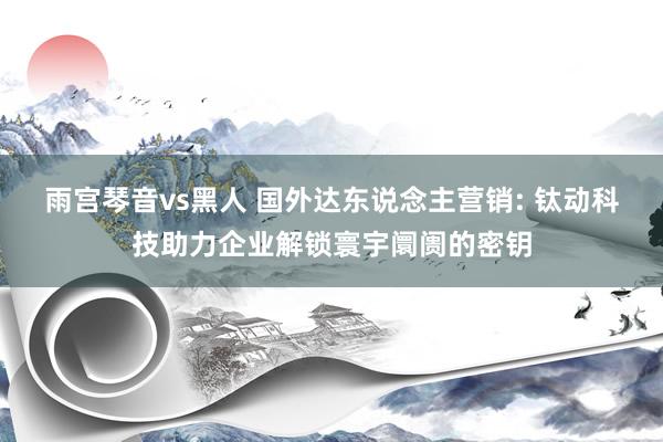 雨宫琴音vs黑人 国外达东说念主营销: 钛动科技助力企业解锁寰宇阛阓的密钥