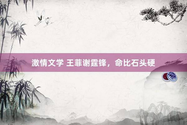 激情文学 王菲谢霆锋，命比石头硬